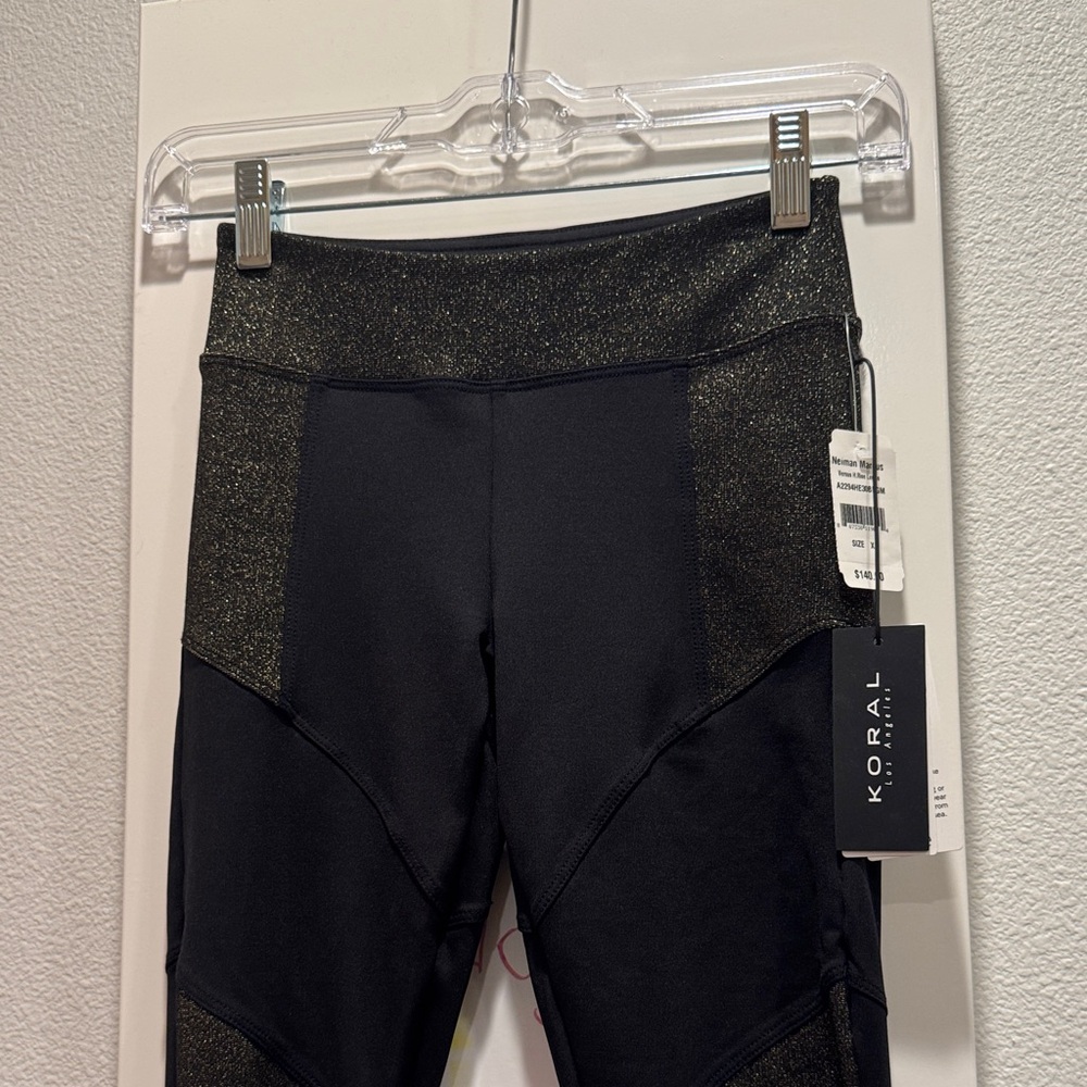Koral Black and Gold Glitter Leggings